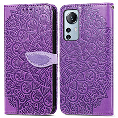Handytasche Stand Schutzhülle Flip Leder Hülle Modisch Muster L02 für Xiaomi Mi 12S 5G Violett