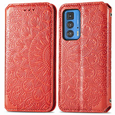 Handytasche Stand Schutzhülle Flip Leder Hülle Modisch Muster S01D für Motorola Moto Edge 20 Pro 5G Rot