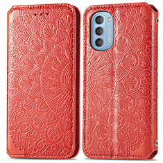 Handytasche Stand Schutzhülle Flip Leder Hülle Modisch Muster S01D für Motorola Moto G51 5G Rot