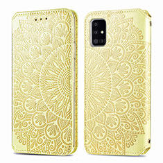 Handytasche Stand Schutzhülle Flip Leder Hülle Modisch Muster S01D für Samsung Galaxy A51 5G Gold
