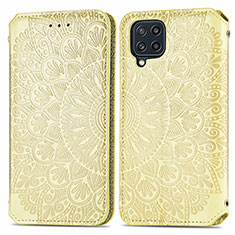 Handytasche Stand Schutzhülle Flip Leder Hülle Modisch Muster S01D für Samsung Galaxy M32 4G Gold