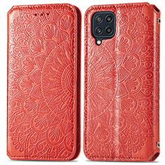 Handytasche Stand Schutzhülle Flip Leder Hülle Modisch Muster S01D für Samsung Galaxy M32 4G Rot