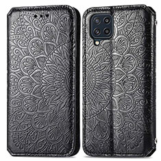Handytasche Stand Schutzhülle Flip Leder Hülle Modisch Muster S01D für Samsung Galaxy M32 4G Schwarz