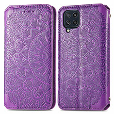 Handytasche Stand Schutzhülle Flip Leder Hülle Modisch Muster S01D für Samsung Galaxy M32 4G Violett