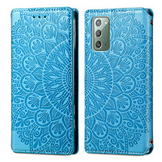 Handytasche Stand Schutzhülle Flip Leder Hülle Modisch Muster S01D für Samsung Galaxy Note 20 5G Blau