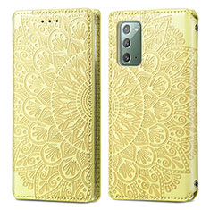 Handytasche Stand Schutzhülle Flip Leder Hülle Modisch Muster S01D für Samsung Galaxy Note 20 5G Gold