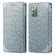 Handytasche Stand Schutzhülle Flip Leder Hülle Modisch Muster S01D für Samsung Galaxy Note 20 5G Silber