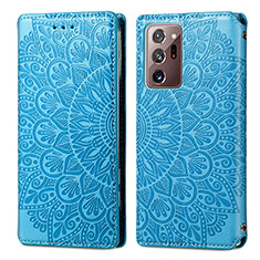 Handytasche Stand Schutzhülle Flip Leder Hülle Modisch Muster S01D für Samsung Galaxy Note 20 Ultra 5G Blau