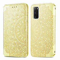 Handytasche Stand Schutzhülle Flip Leder Hülle Modisch Muster S01D für Samsung Galaxy S20 5G Gold