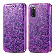 Handytasche Stand Schutzhülle Flip Leder Hülle Modisch Muster S01D für Samsung Galaxy S20 5G Violett