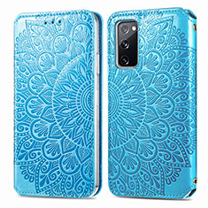 Handytasche Stand Schutzhülle Flip Leder Hülle Modisch Muster S01D für Samsung Galaxy S20 FE (2022) 5G Blau