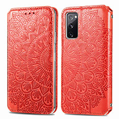 Handytasche Stand Schutzhülle Flip Leder Hülle Modisch Muster S01D für Samsung Galaxy S20 FE (2022) 5G Rot