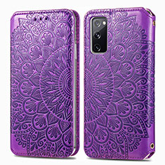 Handytasche Stand Schutzhülle Flip Leder Hülle Modisch Muster S01D für Samsung Galaxy S20 FE (2022) 5G Violett