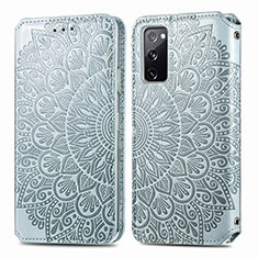 Handytasche Stand Schutzhülle Flip Leder Hülle Modisch Muster S01D für Samsung Galaxy S20 FE 5G Silber