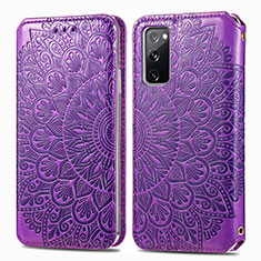 Handytasche Stand Schutzhülle Flip Leder Hülle Modisch Muster S01D für Samsung Galaxy S20 FE 5G Violett