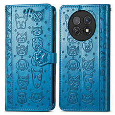 Handytasche Stand Schutzhülle Flip Leder Hülle Modisch Muster S03D für Huawei Nova Y91 Blau