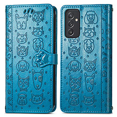 Handytasche Stand Schutzhülle Flip Leder Hülle Modisch Muster S03D für Samsung Galaxy A25 5G Blau