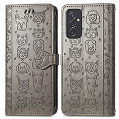Handytasche Stand Schutzhülle Flip Leder Hülle Modisch Muster S03D für Samsung Galaxy A25 5G Grau