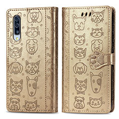 Handytasche Stand Schutzhülle Flip Leder Hülle Modisch Muster S03D für Samsung Galaxy A30S Gold