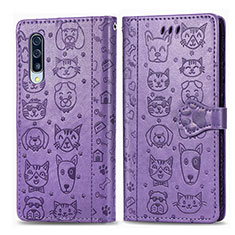 Handytasche Stand Schutzhülle Flip Leder Hülle Modisch Muster S03D für Samsung Galaxy A50S Violett