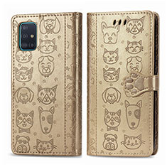Handytasche Stand Schutzhülle Flip Leder Hülle Modisch Muster S03D für Samsung Galaxy A71 5G Gold