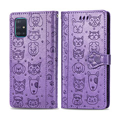 Handytasche Stand Schutzhülle Flip Leder Hülle Modisch Muster S03D für Samsung Galaxy A71 5G Violett