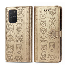 Handytasche Stand Schutzhülle Flip Leder Hülle Modisch Muster S03D für Samsung Galaxy M80S Gold
