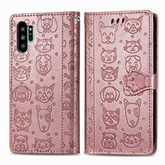 Handytasche Stand Schutzhülle Flip Leder Hülle Modisch Muster S03D für Samsung Galaxy Note 10 Plus 5G Rosa