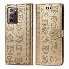 Handytasche Stand Schutzhülle Flip Leder Hülle Modisch Muster S03D für Samsung Galaxy Note 20 Ultra 5G Gold