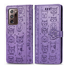 Handytasche Stand Schutzhülle Flip Leder Hülle Modisch Muster S03D für Samsung Galaxy Note 20 Ultra 5G Violett