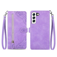 Handytasche Stand Schutzhülle Flip Leder Hülle Modisch Muster S03D für Samsung Galaxy S22 5G Violett