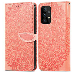 Handytasche Stand Schutzhülle Flip Leder Hülle Modisch Muster S04D für Samsung Galaxy A72 5G Orange