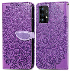 Handytasche Stand Schutzhülle Flip Leder Hülle Modisch Muster S04D für Samsung Galaxy A72 5G Violett