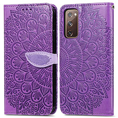 Handytasche Stand Schutzhülle Flip Leder Hülle Modisch Muster S04D für Samsung Galaxy S20 FE (2022) 5G Violett