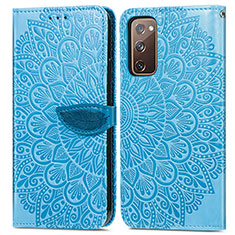 Handytasche Stand Schutzhülle Flip Leder Hülle Modisch Muster S04D für Samsung Galaxy S20 FE 5G Blau