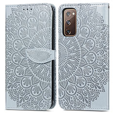 Handytasche Stand Schutzhülle Flip Leder Hülle Modisch Muster S04D für Samsung Galaxy S20 FE 5G Grau