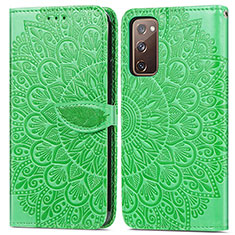 Handytasche Stand Schutzhülle Flip Leder Hülle Modisch Muster S04D für Samsung Galaxy S20 FE 5G Grün