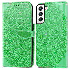 Handytasche Stand Schutzhülle Flip Leder Hülle Modisch Muster S04D für Samsung Galaxy S21 5G Grün