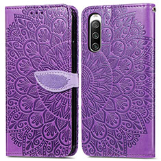 Handytasche Stand Schutzhülle Flip Leder Hülle Modisch Muster S04D für Sony Xperia 10 V Violett