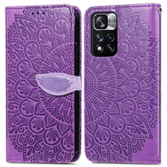 Handytasche Stand Schutzhülle Flip Leder Hülle Modisch Muster S04D für Xiaomi Poco X4 NFC Violett