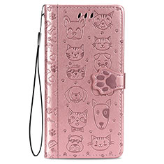 Handytasche Stand Schutzhülle Flip Leder Hülle Modisch Muster S05D für Samsung Galaxy S21 5G Rosa