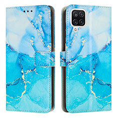 Handytasche Stand Schutzhülle Flip Leder Hülle Modisch Muster Y01X für Samsung Galaxy M12 Blau