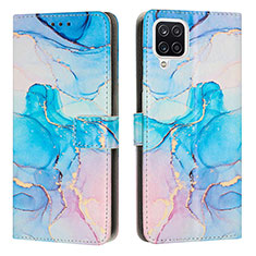 Handytasche Stand Schutzhülle Flip Leder Hülle Modisch Muster Y01X für Samsung Galaxy M12 Hellblau