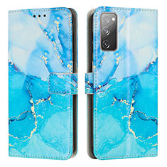 Handytasche Stand Schutzhülle Flip Leder Hülle Modisch Muster Y01X für Samsung Galaxy S20 FE 5G Blau