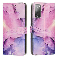 Handytasche Stand Schutzhülle Flip Leder Hülle Modisch Muster Y01X für Samsung Galaxy S20 Lite 5G Violett