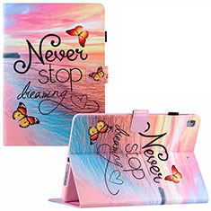Handytasche Stand Schutzhülle Flip Leder Hülle Modisch Muster Y02B für Apple iPad Air 2 Rosa
