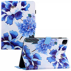 Handytasche Stand Schutzhülle Flip Leder Hülle Modisch Muster Y02B für Apple iPad Pro 11 (2020) Blau