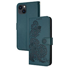 Handytasche Stand Schutzhülle Flip Leder Hülle Modisch Muster Y02X für Apple iPhone 14 Grün