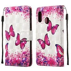 Handytasche Stand Schutzhülle Flip Leder Hülle Modisch Muster Y03B für Samsung Galaxy A10e Pink