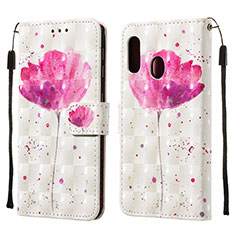 Handytasche Stand Schutzhülle Flip Leder Hülle Modisch Muster Y03B für Samsung Galaxy A10e Rosa